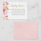 Blush Pink Display Douche Insert Kaart (Voorkant / Achterkant)