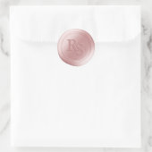 Blush Pink Double Monogram Wedding Wax Seals Ronde Sticker (Tas)