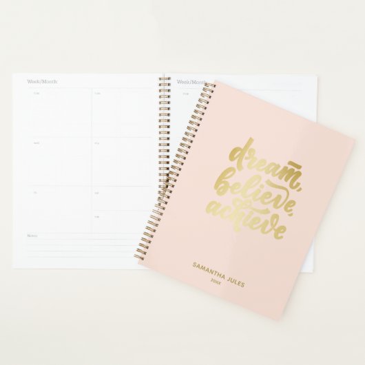 Blush Pink Dream Croire Atteindre Motivationnel (Devant avec enveloppe)