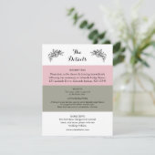 Blush Pink Dusty Sage Green Wedding Enclosure Kaar Informatiekaartje (Staand voorkant)