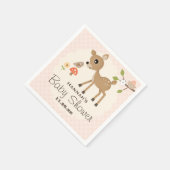 BLush Pink Egg Woodland Deer Baby shower Servetten (Hoek)