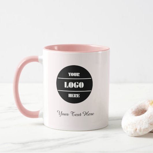 Blush Pink Elegance Coffee Mok - gepersonaliseerd  (Met donut)