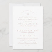 Blush Pink Elegant Calligraphy Formal Wedding Kaart (Voorkant)