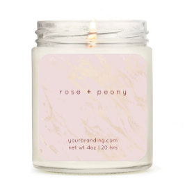 Blush Pink Elegant Candle Cosmetische Sticker Labe