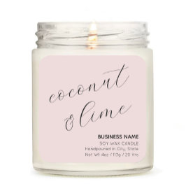 Blush Pink Elegant Candle Cosmetische Sticker Labe