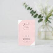 Blush Pink Elegant Clean Plain Luxe Professional Visitekaartje (Staand voorkant)