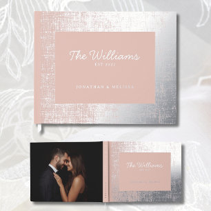 Blush Pink Elegant Foil Livre d'invité Photo Livre