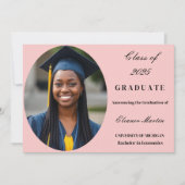 Blush Pink Elegant Fotouitnodiging Kaart (Voorkant)