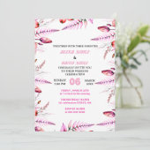 Blush Pink  Elegant Gold Wedding Invitation , Whit (Debout devant)