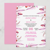 Blush Pink  Elegant Gold Wedding Invitation , Whit (Devant / Derrière)