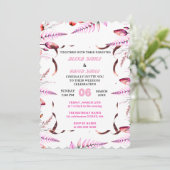 Blush Pink  Elegant Gold Wedding Invitation , Whit (Debout devant)