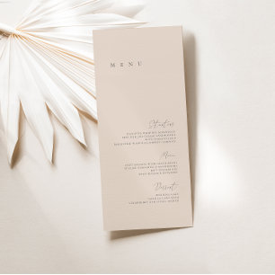 Blush Pink Elegant Minimalist Weddenflat Menu