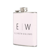 Blush Pink Elegant Modern Minimalistisch Monogram  Heupfles (Links)