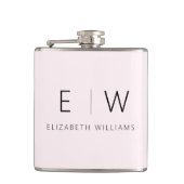 Blush Pink Elegant Modern Minimalistisch Monogram  Heupfles (Voorkant)