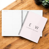 Blush Pink Elegant Modern Minimalistisch Monogram  Planner