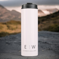 Blush Pink Elegant Modern Minimalistisch Monogram