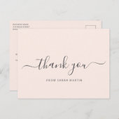 Blush Pink Elegant Script Business Hartelijk dank Briefkaart (Voorkant / Achterkant)