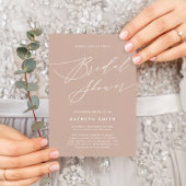 Blush Pink Elegant Script Modern Vrijgezellenfeest Uitnodiging Briefkaart