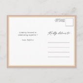Blush Pink Elegant Script Modern Vrijgezellenfeest Uitnodiging Briefkaart (Achterkant)