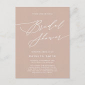 Blush Pink Elegant Script Modern Vrijgezellenfeest Uitnodiging Briefkaart (Voorkant)