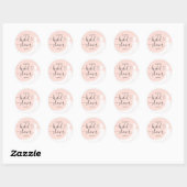 Blush Pink Elegant Wedding Dress Vrijgezellenfeest Ronde Sticker (Vel)