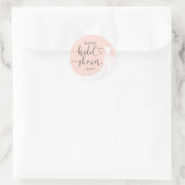 Blush Pink Elegant Wedding Dress Vrijgezellenfeest Ronde Sticker (Tas)