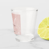 Blush Pink Elegant Wedding Monogram Shot Glas (Rechts)