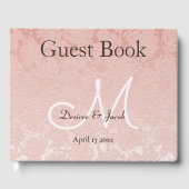 Blush Pink Elegant Wedding Reception Monogram Gastenboek (Voorkant)