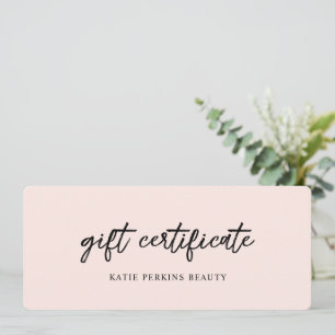 Blush Pink Elegant Zakelijk Cadeaubon