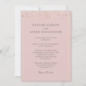 Blush Pink Elegante QR Code Wedding Kaart (Voorkant)