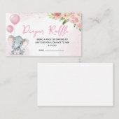 Blush Pink Elephant Baby shower Informatiekaartje (Voorkant / Achterkant)