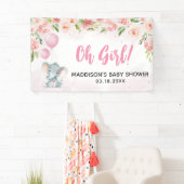 Blush Pink Elephant Baby shower Spandoek (Insitu)