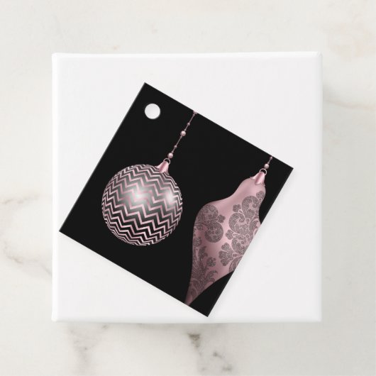 Blush Pink en Black Chevron en Damaskerst Bedankjes Labels (In situ)