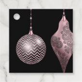 Blush Pink en Black Chevron en Damaskerst Bedankjes Labels (Voorkant)