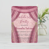 Blush Pink en Bourgondische Sparkle Bachelorette P Kaart (Staand voorkant)