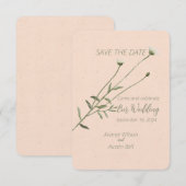 Blush Pink en een eenpersoons Daisy Save The Date (Voorkant / Achterkant)