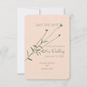 Blush Pink en een eenpersoons Daisy Save The Date (Voorkant)