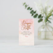 Blush Pink en Gold Diaper Raffle Ticket Informatiekaartje (Staand voorkant)