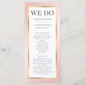 Blush Pink en Gold Elegant Modern Wedding Programma (Voorkant)