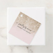 Blush Pink en Gold Glitter Business Bedankjes Labels (In situ)