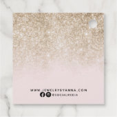 Blush Pink en Gold Glitter Business Bedankjes Labels (Achterkant)