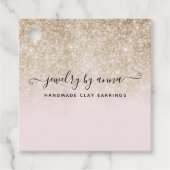 Blush Pink en Gold Glitter Business Bedankjes Labels (Voorkant)