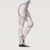 Blush Pink en Mint Mandala Patroon Ontwerp Leggings (Rechts)