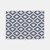 Blush Pink en Navy Diamond Ikat Pattern Fleece Deken (Voorkant (Horizontaal))