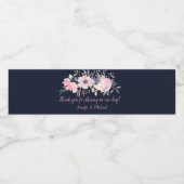 Blush Pink en Navy op Navy Wedding Favors | Waterfles Etiket (Enkel label)