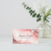 Blush Pink en Roos Gold Glitter Visitekaartje (Staand voorkant)