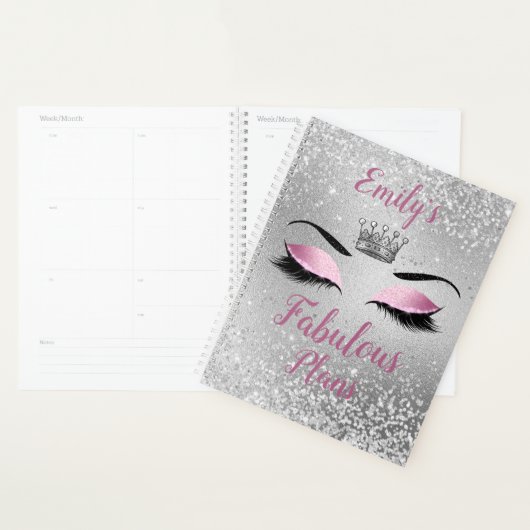 Blush Pink Fabulous Glitter Eyes Planner (Display)
