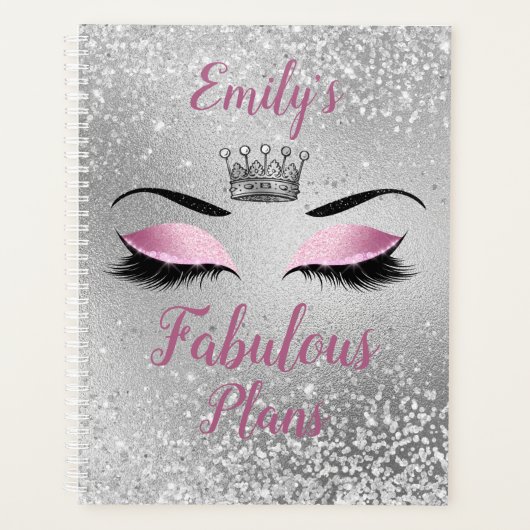 Blush Pink Fabulous Glitter Eyes Planner (Voorkant)