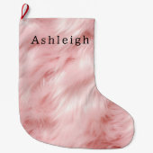 Blush Pink Faux Fur Grote Kerstsok (Voorkant)