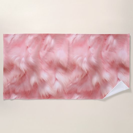 Blush Pink Faux Fur Strandlaken (Voorkant)